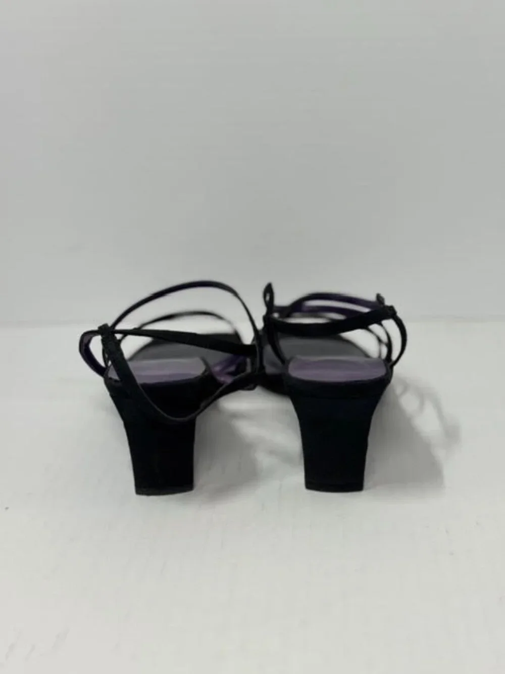 Bandolino Black Strappy Kitten Heel Sandals Square Toe Size 8 Dress Shoes